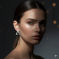Half-Cut Hoop Earrings with Crystal Detailing