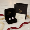 Elegant Silver Earrings with Red Stone Center