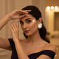 Classic Round Stud Earrings with Crystal Shine