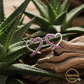 Dainty Heart Earrings with Pink Crystal Accents