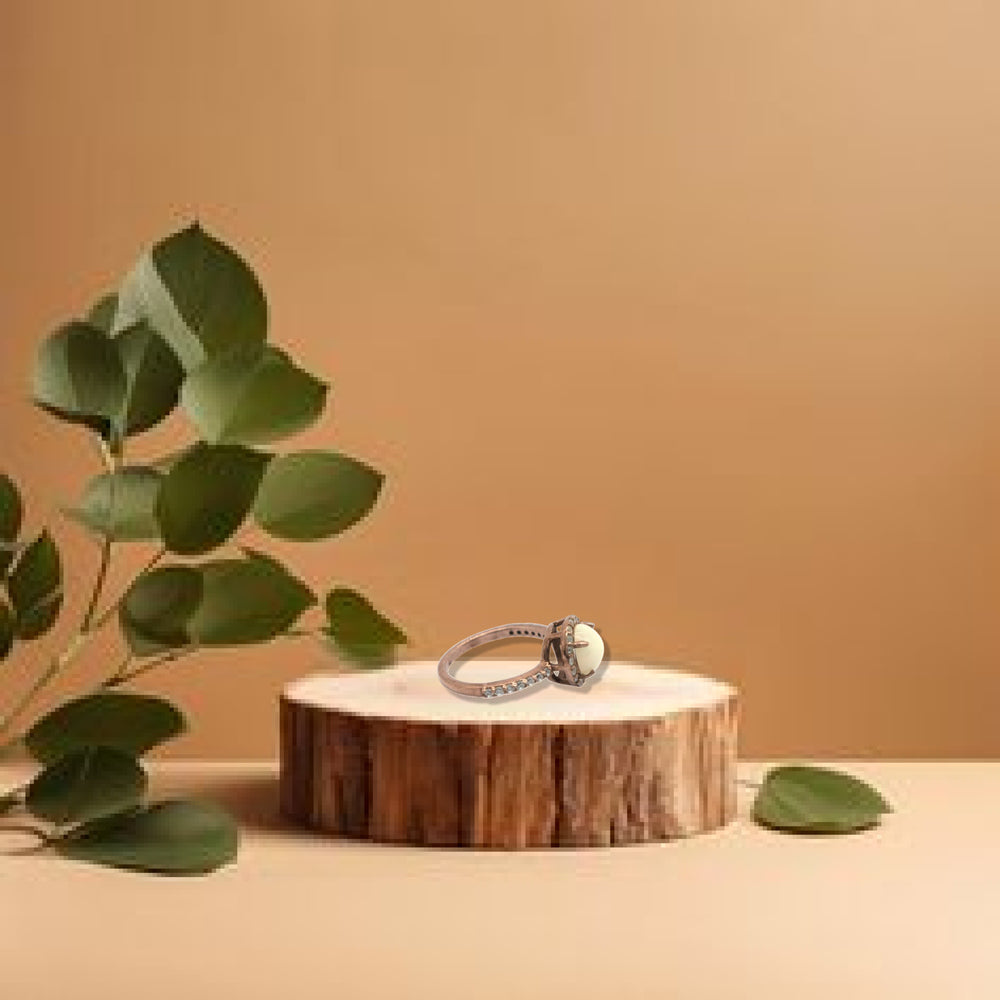 Sterling Silver Pave Diamond Ring