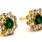 Emerald & Moissanite Stud Earrings