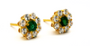 Emerald & Moissanite Stud Earrings