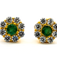Emerald & Moissanite Stud Earrings