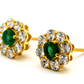 Emerald & Moissanite Stud Earrings