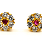 Sapphire & Moissanite Stud Earrings