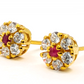 Sapphire & Moissanite Stud Earrings