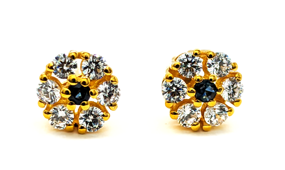 Ruby & Moissanite Stud Earrings