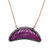 Pave Diamond Carved Ruby Necklace