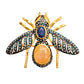 Sterling Silver Pave Diamond and Sapphire Bee Brooch Pendant