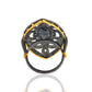 Sterling Silver Pave Diamond Evil Eye Ring
