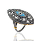 Sterling Silver Pave Diamond Evil Eye Ring