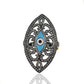 Sterling Silver Pave Diamond Evil Eye Ring