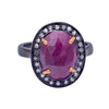 Pave Diamond Ruby  Ring