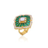 Lab Moissanite & Emerald Ring