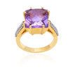 Pave Diamond Amethyst Statement Ring