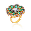 Polki Diamond  Emerald Ring