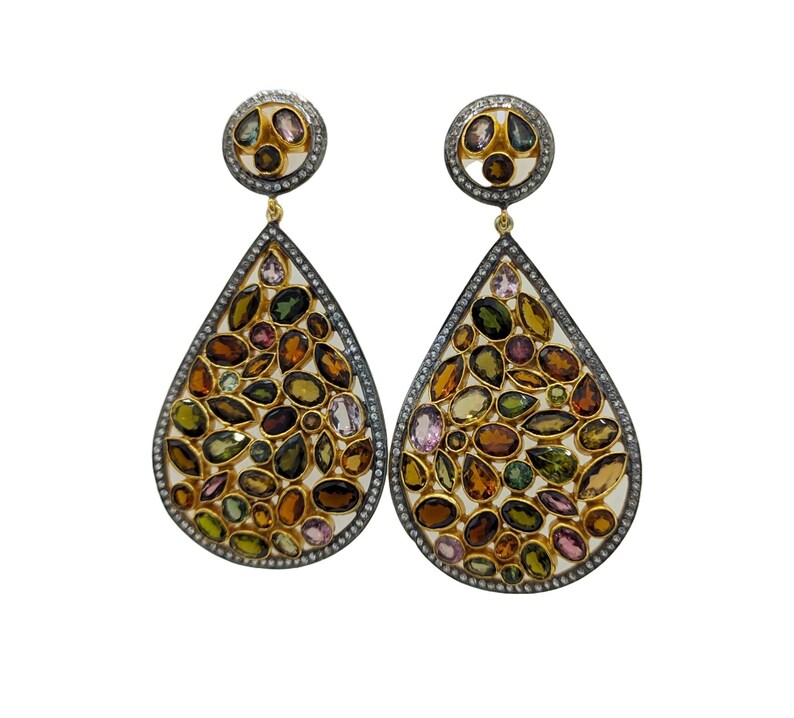 Multi Tourmaline Drop Earrings