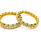 Moissanite Polki Emerald Bangle Set