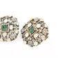 Lab Made Moissanite Emerald Stud Earrings