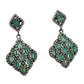 Sterling Silver Emerald Diamond Drop Earrings