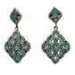 Sterling Silver Emerald Diamond Drop Earrings