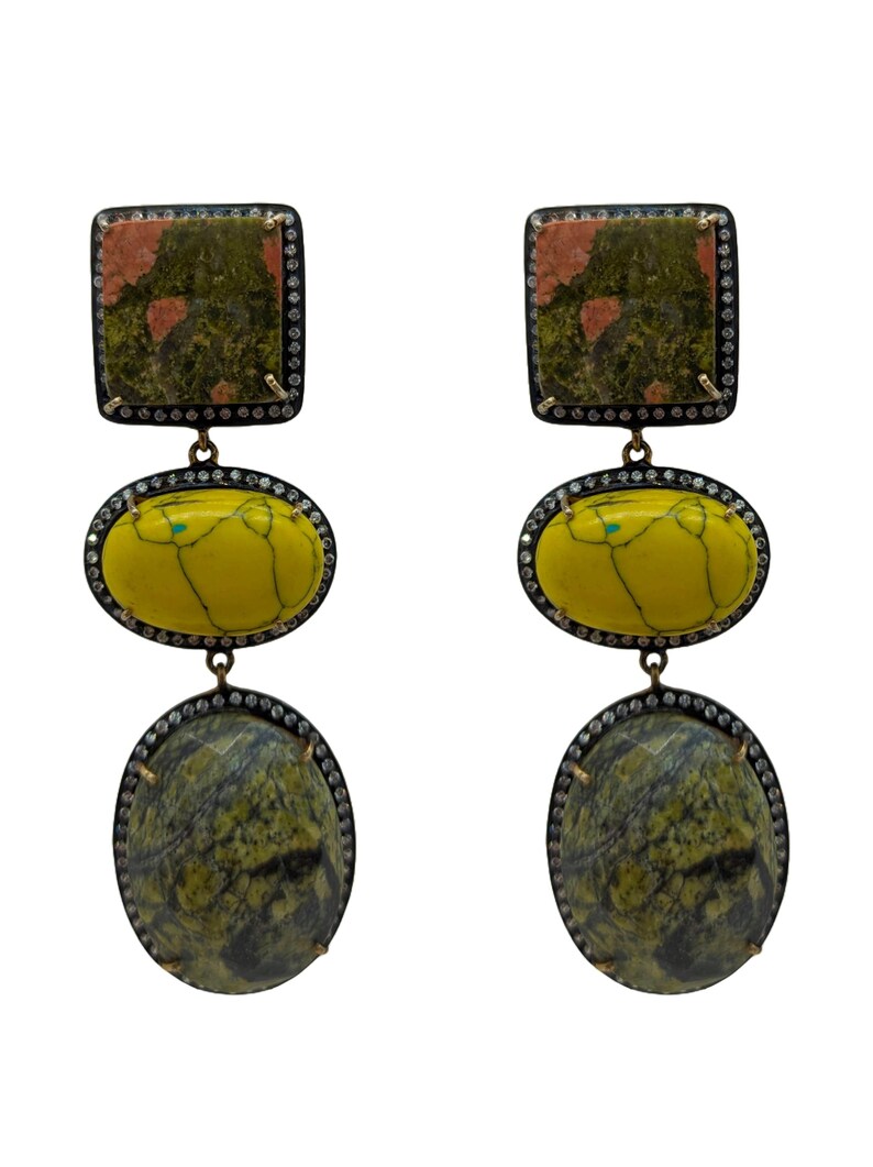 Sterling Silver Semi Precious Gemstone Earrings