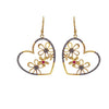 Sterling Silver Pave Diamond and Ruby Earrings