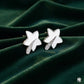 Star-Flower Stud Earrings with Crystal Accents