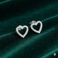 Sparkling Heart – High Finish Silver Stud Earrings