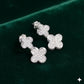 Elegant Silver Fan Stud Earrings – Plus Back