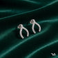 Half-Cut Hoop Earrings with Crystal Detailing