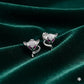 Silver Animal Stud Earrings with Pink Dot Eyes