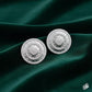 Classic Round Stud Earrings with Crystal Shine