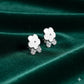 Floral Stud Earrings with Crystal Accents