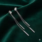 Elegant Long Drop Earrings with Crystal Shine