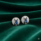 Classic Short Stud Earrings with Crystal Shine